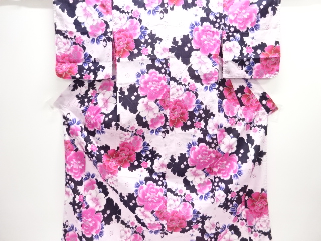 JAPANESE KIMONO / YUKATA / KOBAI / PEONY & SAKURA